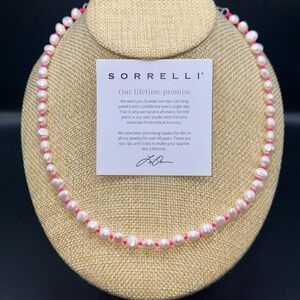 Sorrelli Pink and White Freshwater Pearl Necklace